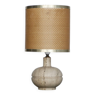 Lamp en travertin des années 70