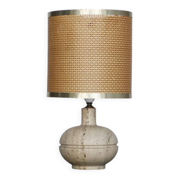 Lamp en travertin des années 70