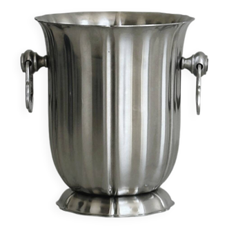 Petit seau à glaçons en métal inox brillant