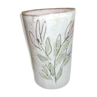 Vase en céramique émaillé gris