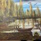 Lake landscape, Vendée marshes, oil on canvas signed Guy Charles