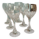 6 crystal wine glasses
