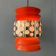 Vintage Belgian Space Age Massive Orange Pendant Lamp