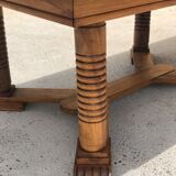 Set table and 4 chairs in walnut 1940