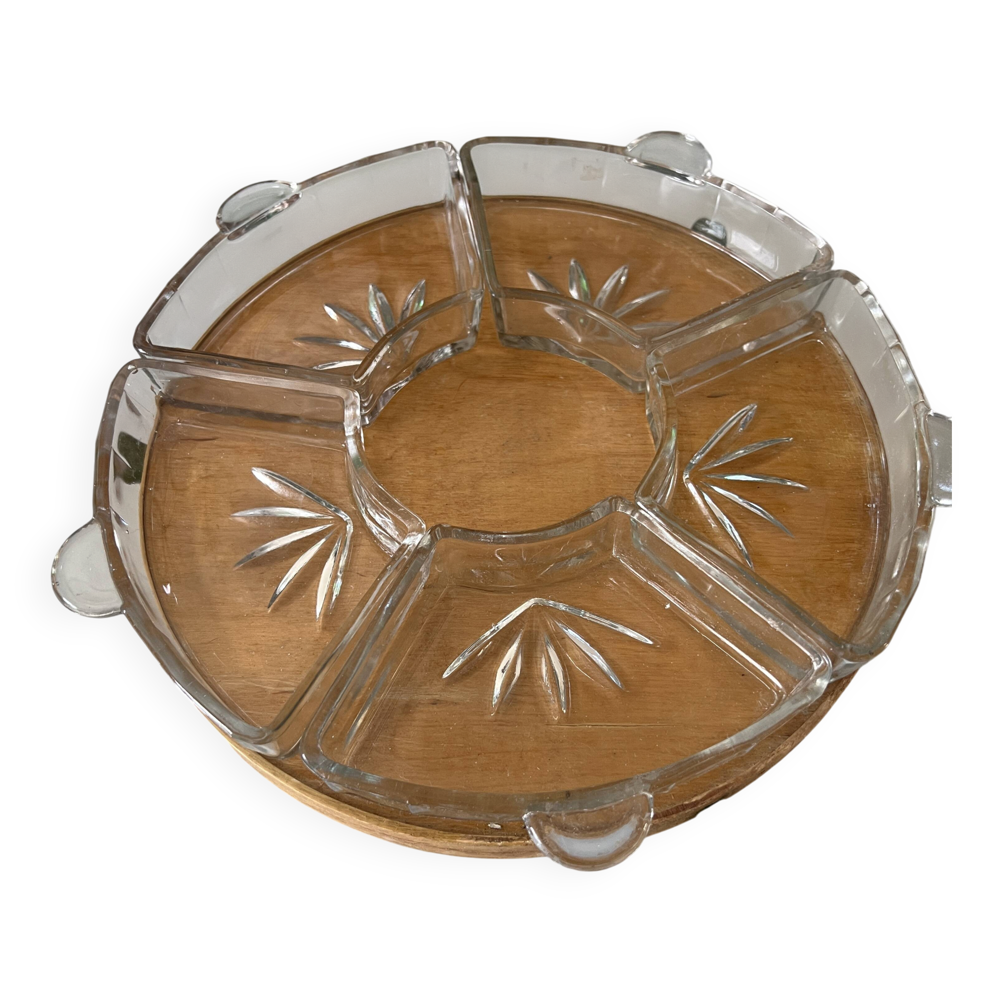 Rotating platter with small dishes