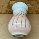 Antique strehla vase pink & white ceramic 1959 west germany vintage