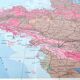 Brittany and Loire estuary map 43x43cm vintage from 1950
