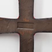 Red glazed ceramic Cross by Vandeweghe for Amphora, Belgium, ca. 1960