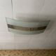Rectangular ceiling light / chandelier in sandblasted glass and vintage Art Deco chrome
