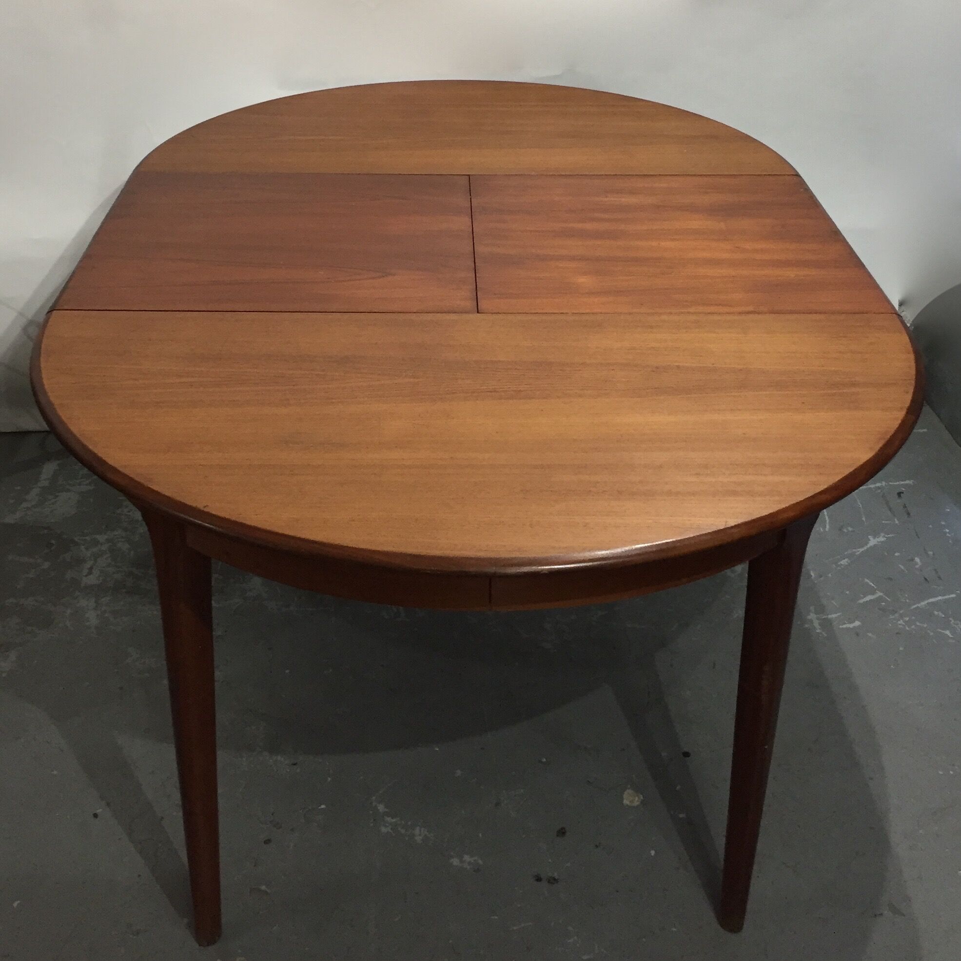 Scandinavian teak dining table with extension cords