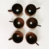Teak coffee and tea set Schott & Gen Mainz Germany, 1970s.