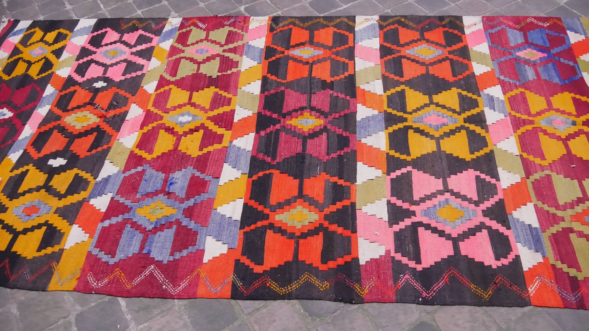 Old Oriental carpet kilim Anatolia 300 x 155 cm