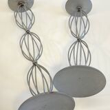 Geometric METAL CANDLE HOLDERS Patinated Gray