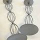 Geometric METAL CANDLE HOLDERS Patinated Gray