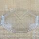 Vintage transparent glass platter in Art Deco style.