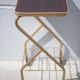 Metal wheeled tray with formica top, vintage wheeled cabinet, vintage side table