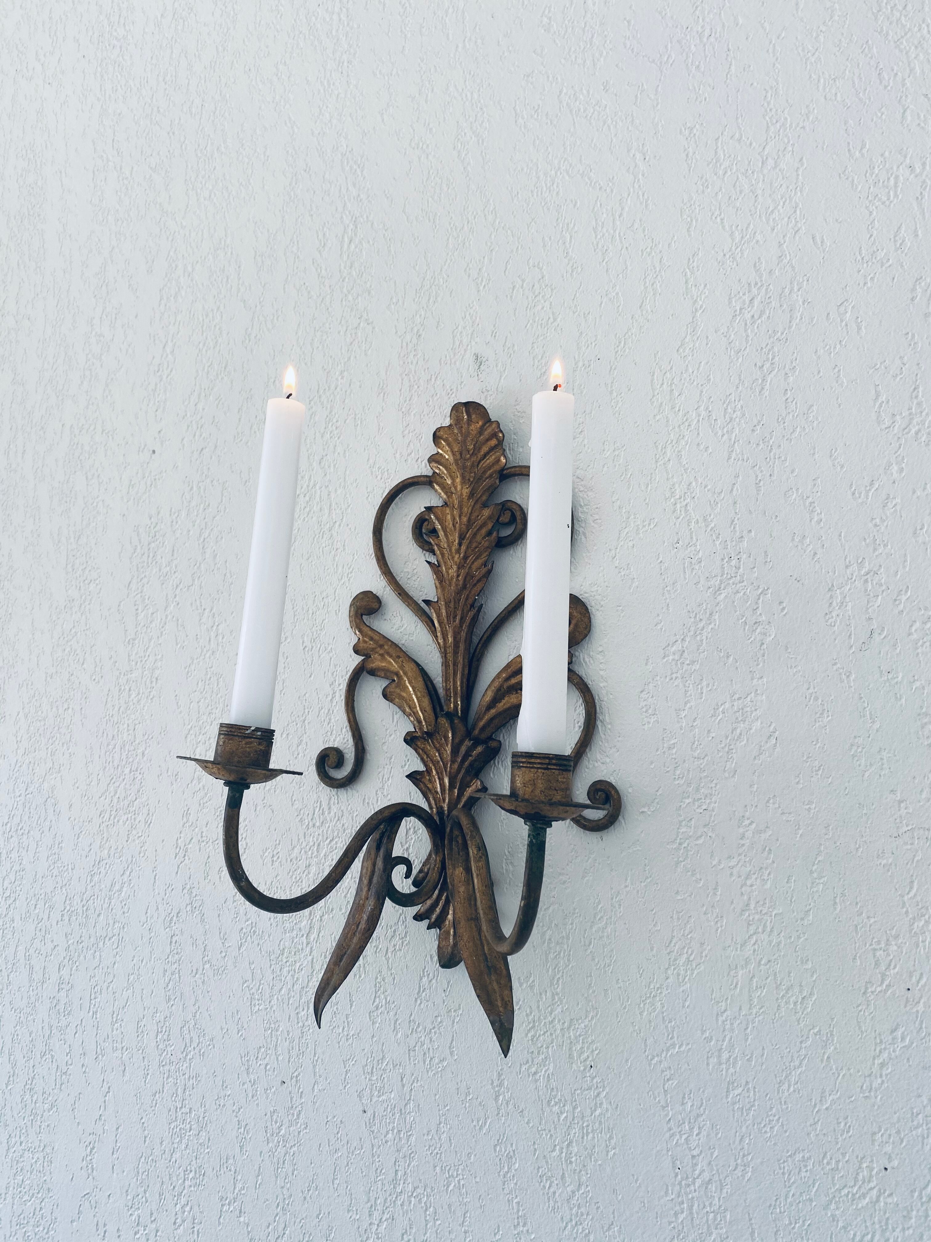 Golden antique wall chandelier