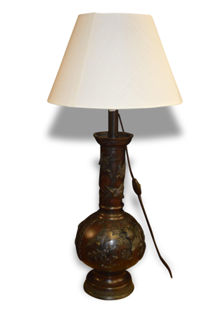 Lampe asiatique en bronze