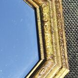 Octagonal Tuscan Wall Mirror. Art Deco. Iridescent wood/brass frame.