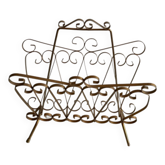Gold wrought iron magazine rack from the 50s.
