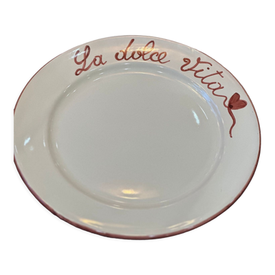 Assiette italienne artisanale peinte à la main ''La dolce Vita