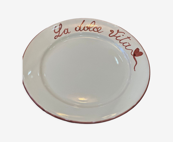 Handmade Italian plate "La dolce Vita" | Selency