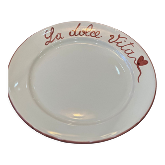 Assiette italienne artisanale peinte à la main "La dolce Vita"