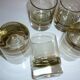 Suite of 6 glasses of smoked glass