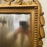 Miroir de style Louis XVI en bois et stuc doré XIX siècle, 122x72 cm