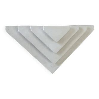 Vintage wall light, matte white plaster, France, 1970