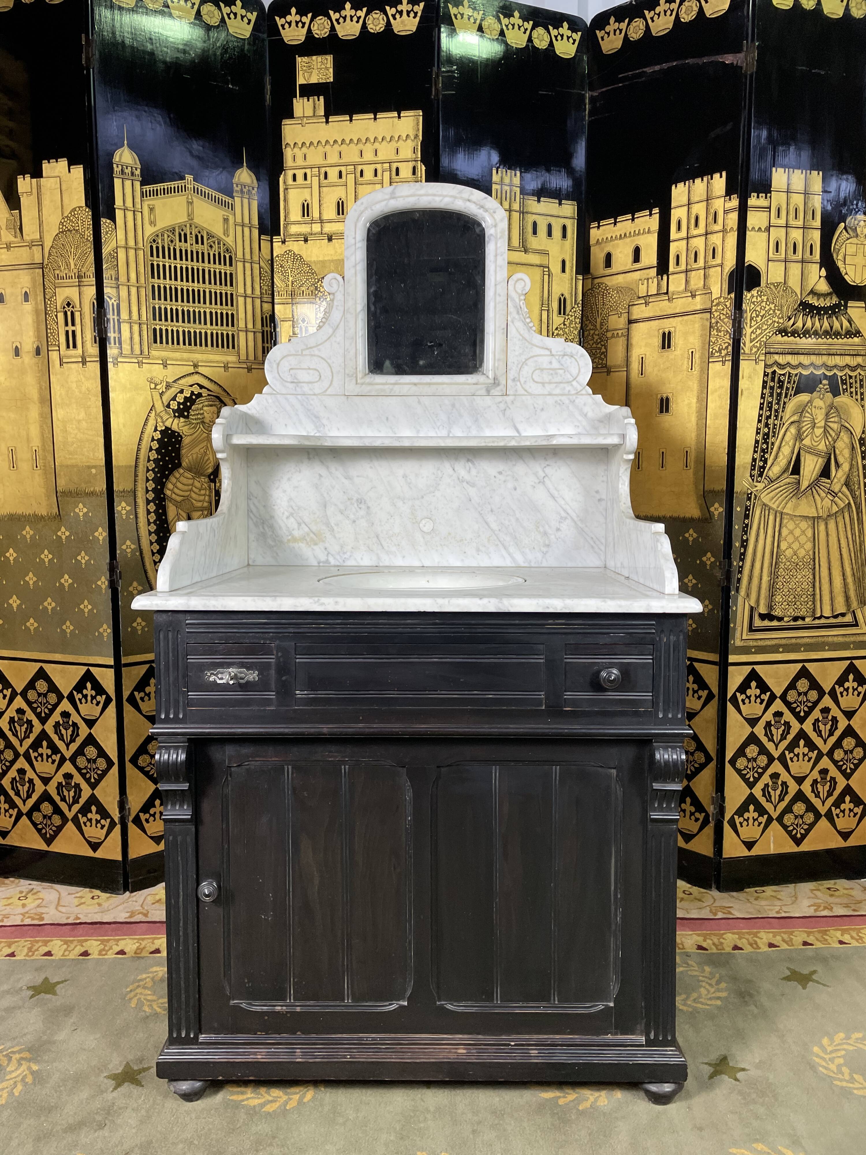 Meuble de toilette à vasque Napoléon III