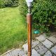Pied de lampadaire tripode en bambou et rotin
