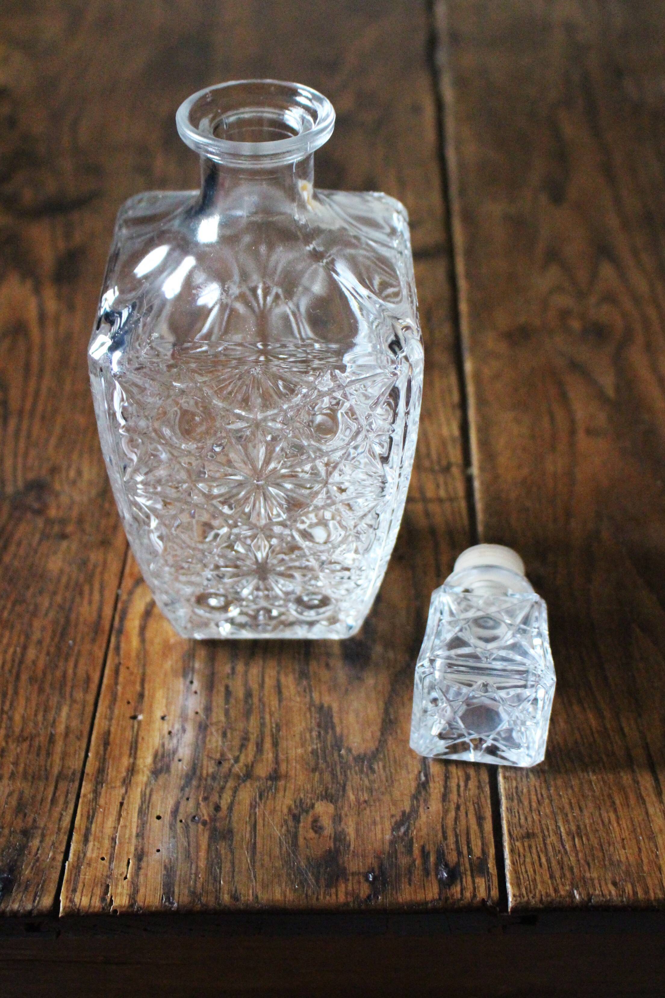80s crystal star whiskey carafe
