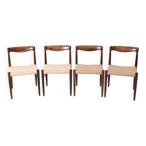Suite de 4 chaises scandinaves - palissandre rio