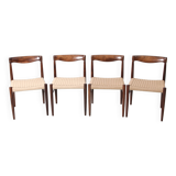 Set of 4 Scandinavian chairs in Rio rosewood by HW Klein