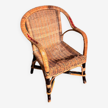 Children's rattan/wicker armchair from the 60s