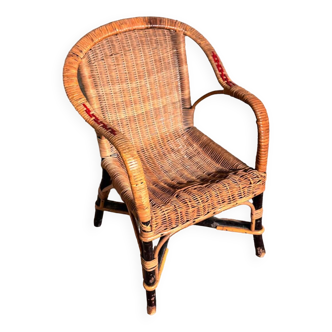 Children's rattan/wicker armchair from the 60s