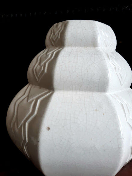Art Deco cracked ceramic vase