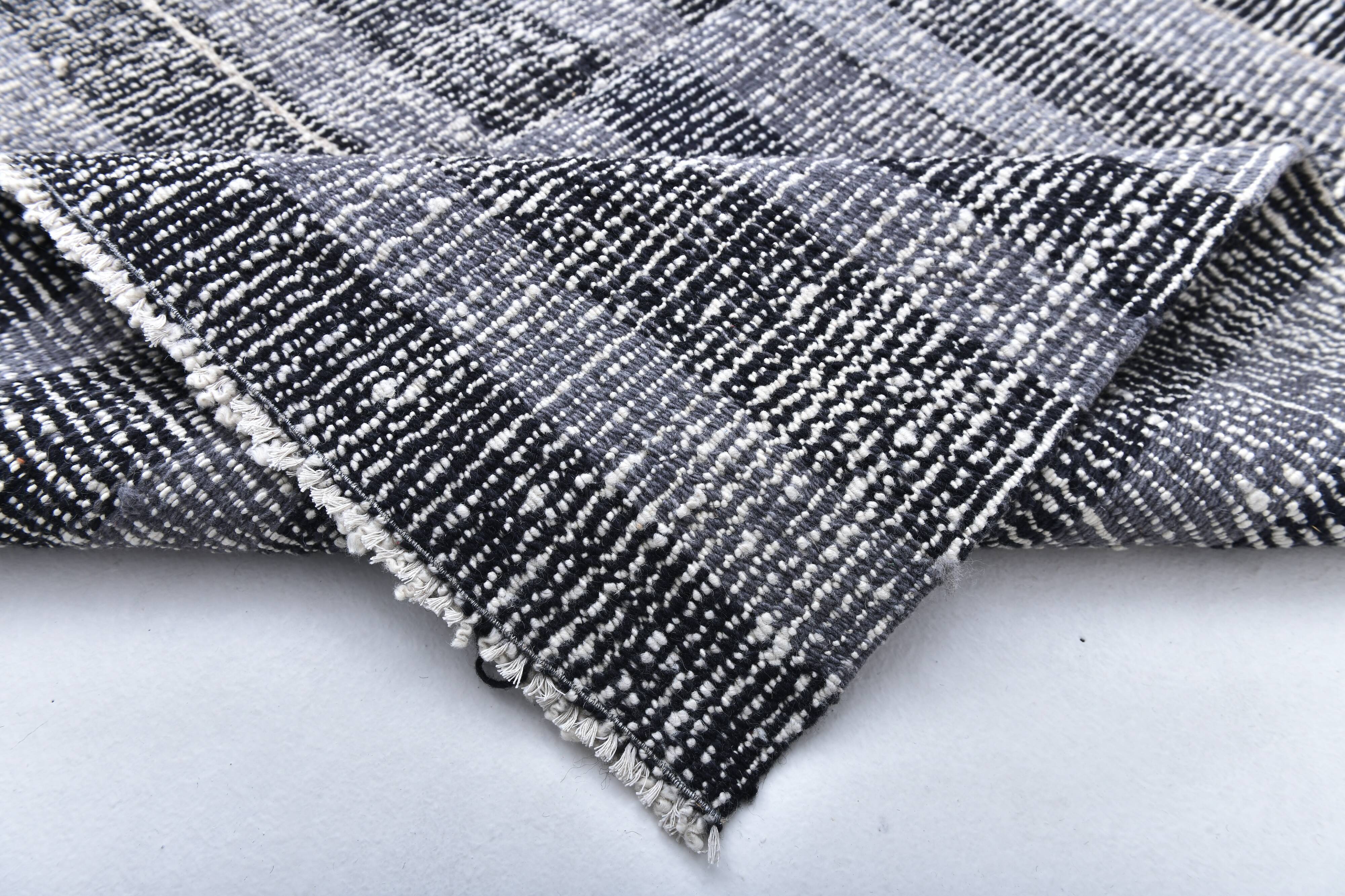 black blue kilim rug 140x210 cm, small kilim rug from turkey, wool kilim