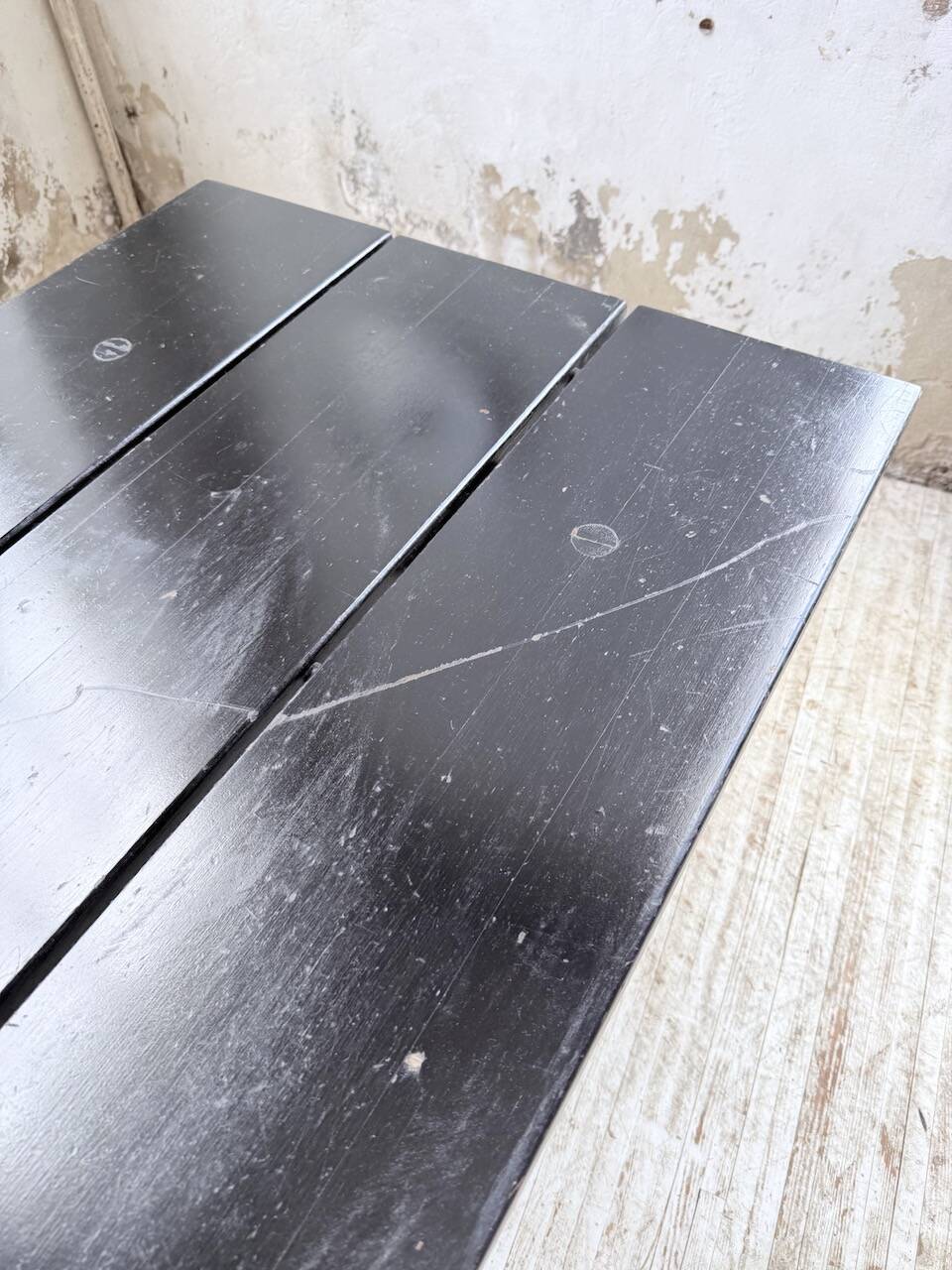 Tapiovaara dining table, black patina, 1950s.