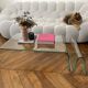 Vintage coffee table in curved corrugated tempered glass minimalist design
