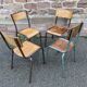 Lot de 4 chaises industrielles école vintage collectivités mullca 6