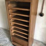 Vintage sliding curtain file cabinet 1950-1970