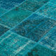 Handmade oriental contemporary 200 cm x 298 cm blue patchwork carpet
