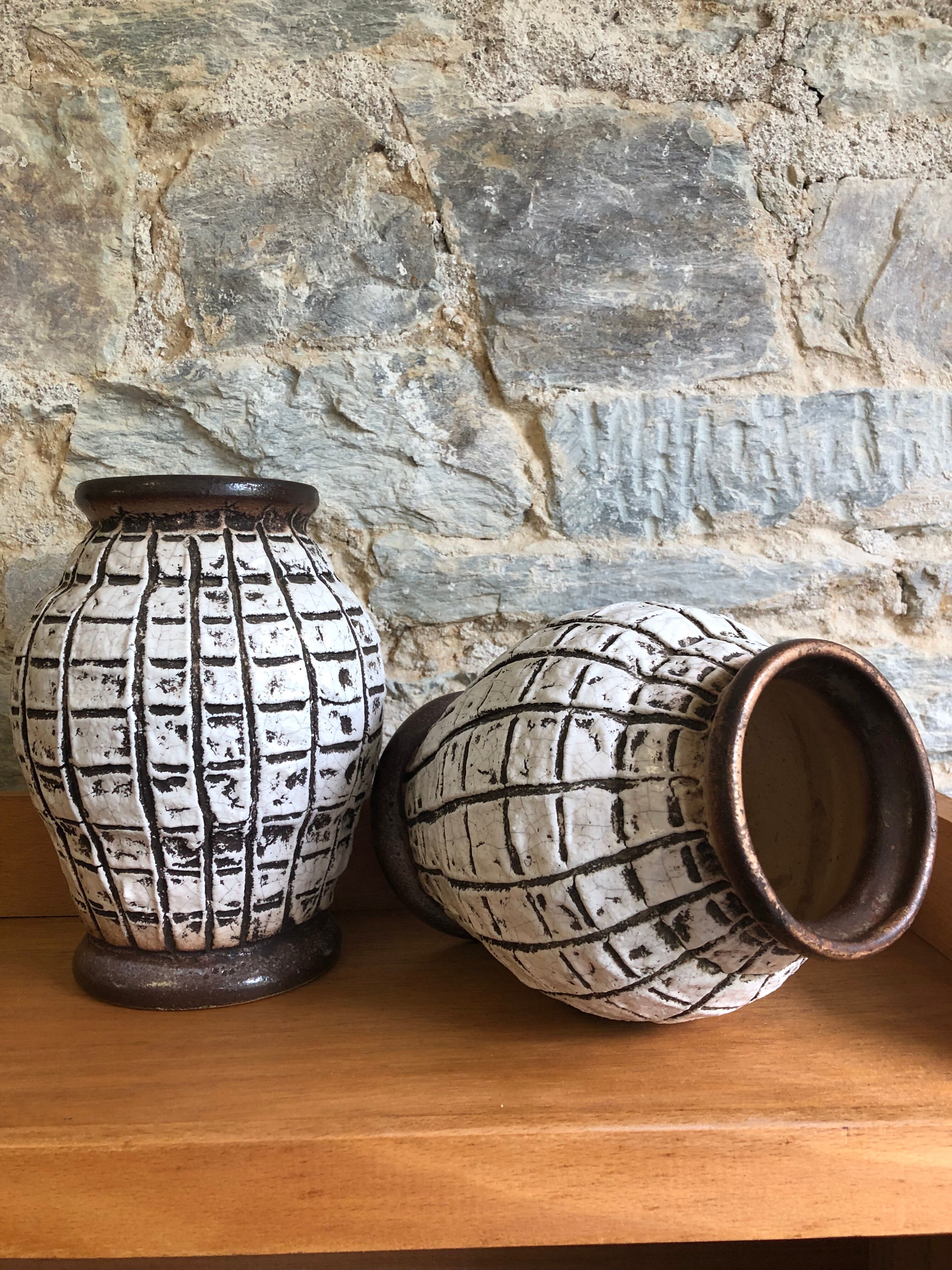 Ceramic vase duo by Louis Dage