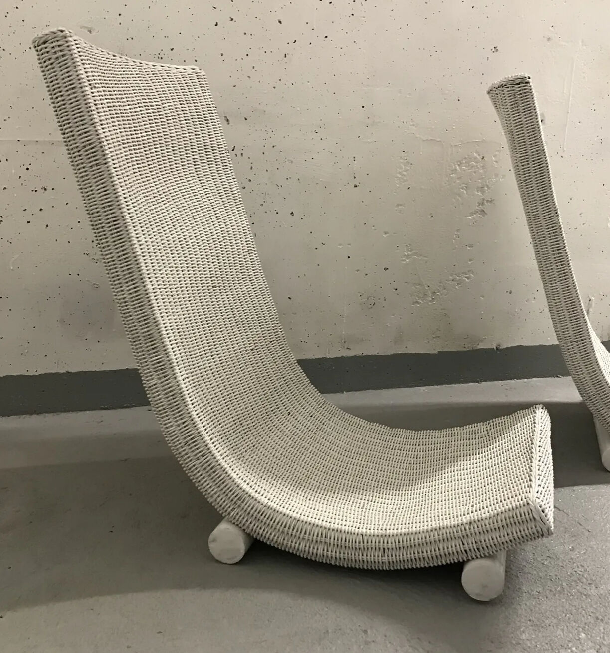 Pair of wicker chairs 1970