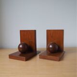 Pair (2) Wooden Bookends - Amsterdam School - 1920s, the Netherlands