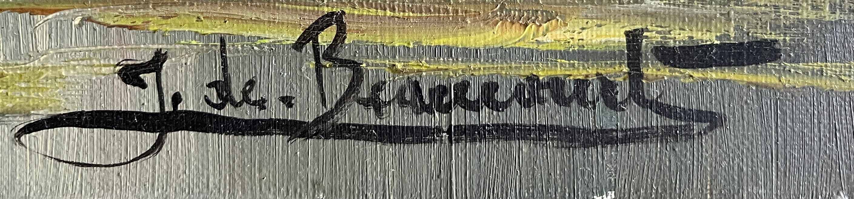 Tableau HST "Landscape at the Cottage" J. De Beaucourt (20th century school)