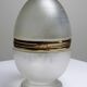 Antique 19th-20th century frosted enamelled glass and brass egg box