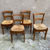 Set of 4 straw chairs